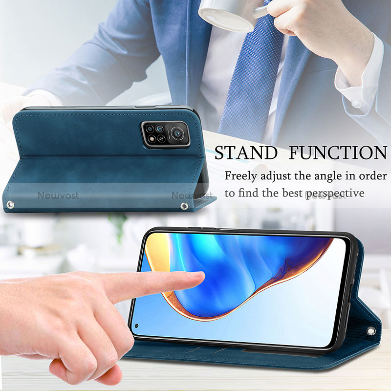 Leather Case Stands Flip Cover Holder S04D for Xiaomi Mi 10T 5G