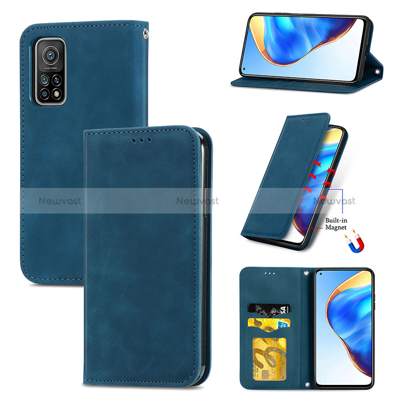 Leather Case Stands Flip Cover Holder S04D for Xiaomi Mi 10T Pro 5G