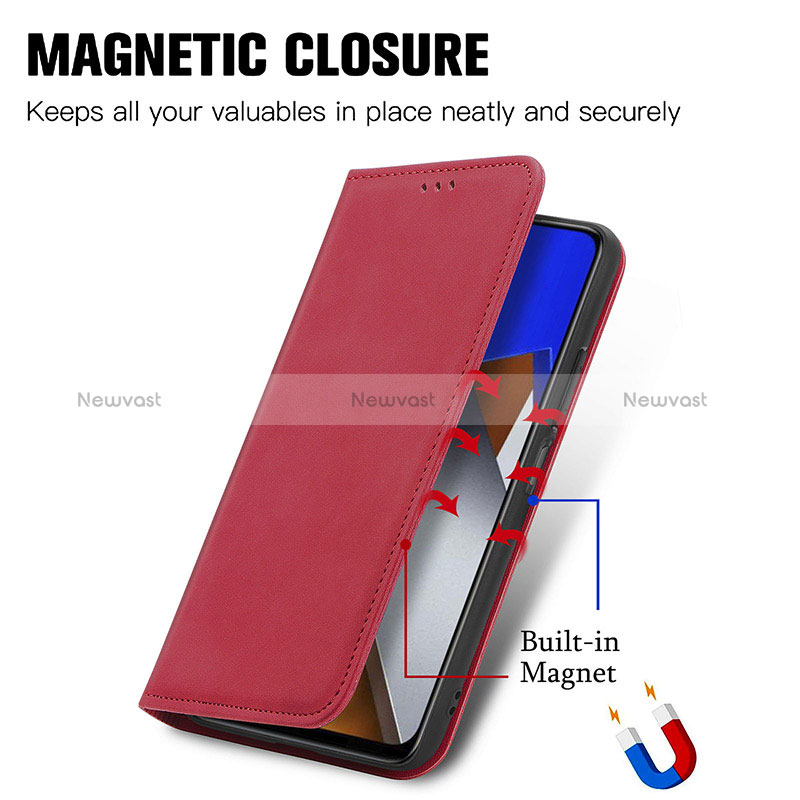 Leather Case Stands Flip Cover Holder S04D for Xiaomi Poco M4 Pro 4G