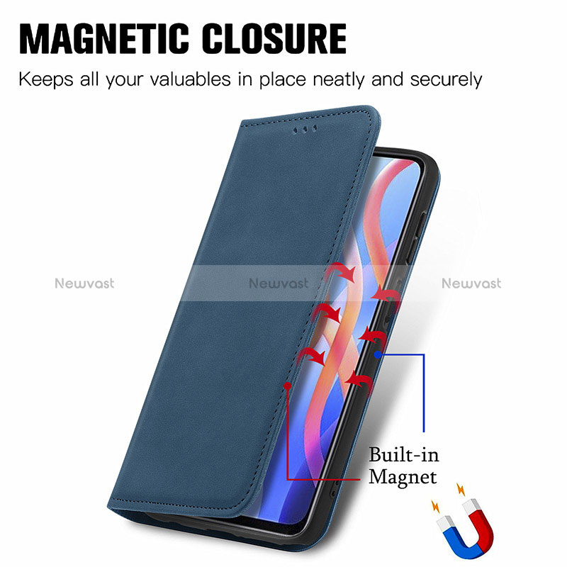 Leather Case Stands Flip Cover Holder S04D for Xiaomi Poco M4 Pro 5G