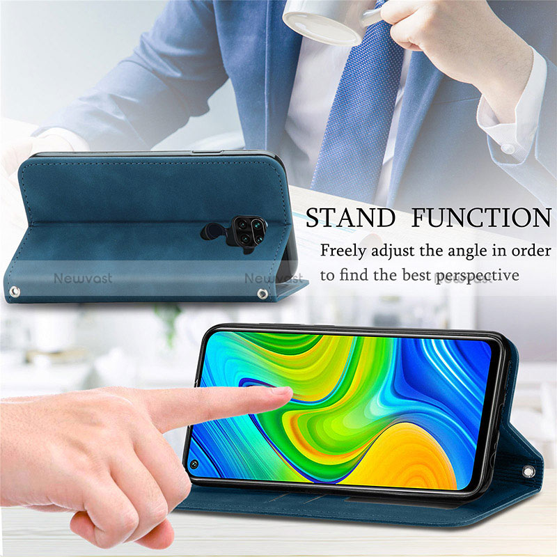 Leather Case Stands Flip Cover Holder S04D for Xiaomi Redmi 10X 4G