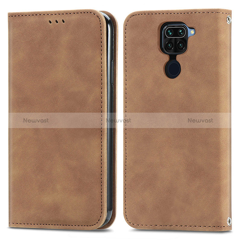 Leather Case Stands Flip Cover Holder S04D for Xiaomi Redmi 10X 4G