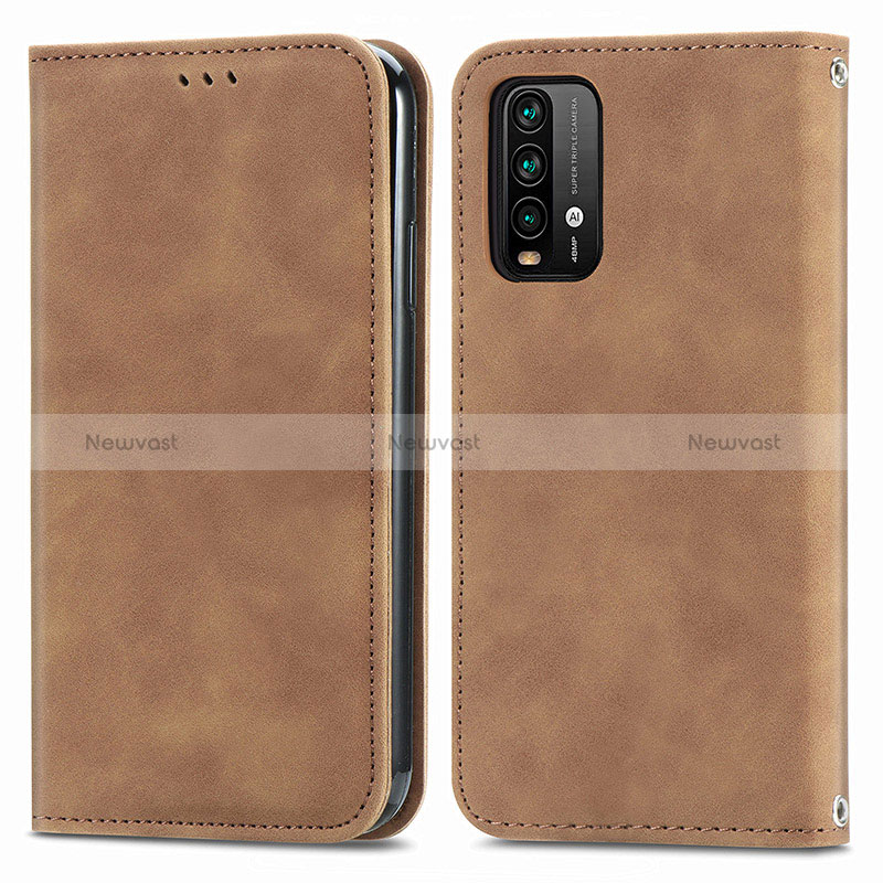 Leather Case Stands Flip Cover Holder S04D for Xiaomi Redmi 9 Power