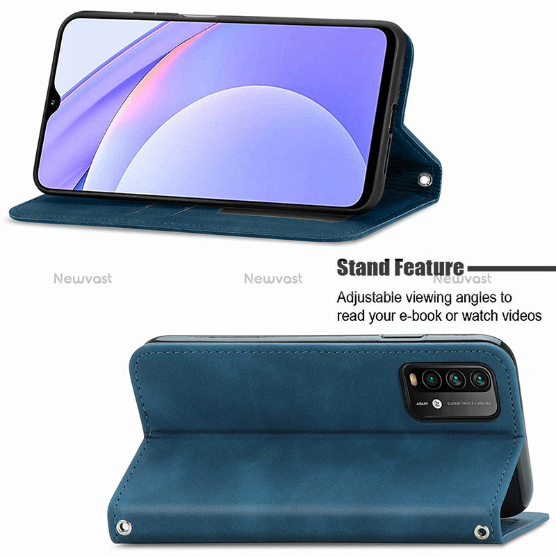 Leather Case Stands Flip Cover Holder S04D for Xiaomi Redmi 9 Power