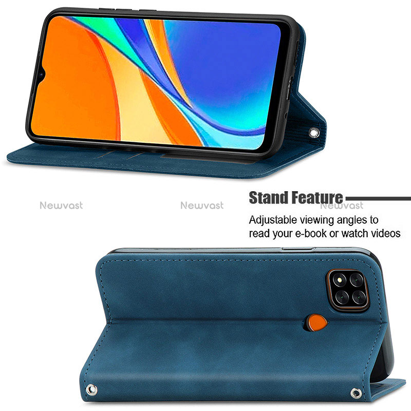 Leather Case Stands Flip Cover Holder S04D for Xiaomi Redmi 9C