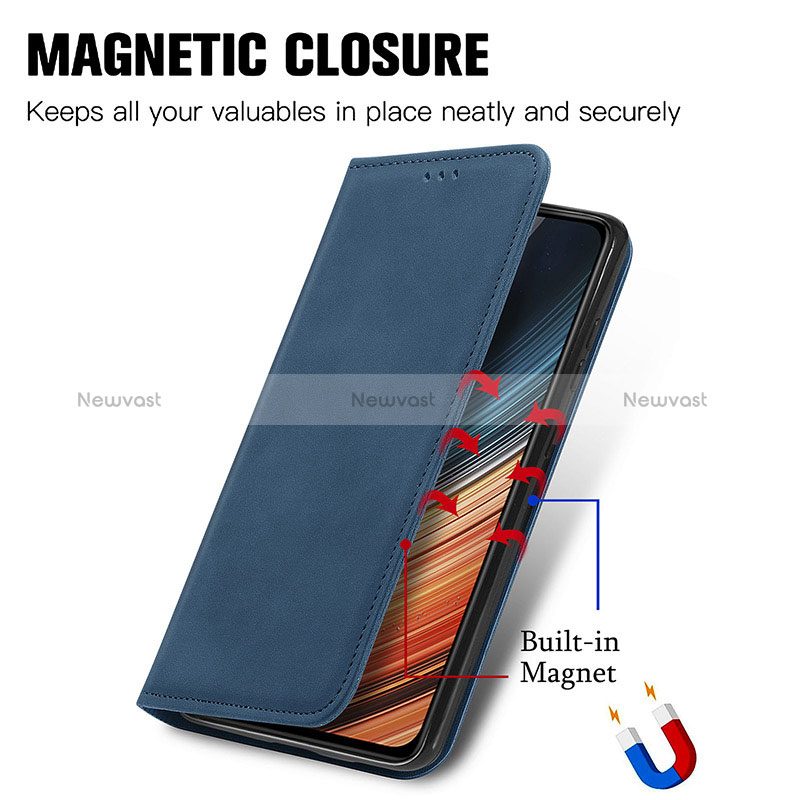 Leather Case Stands Flip Cover Holder S04D for Xiaomi Redmi K40S 5G