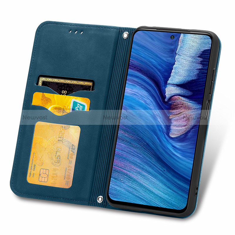 Leather Case Stands Flip Cover Holder S04D for Xiaomi Redmi Note 10 5G