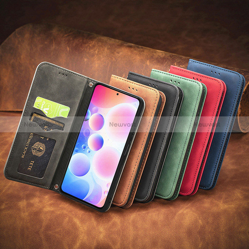 Leather Case Stands Flip Cover Holder S04D for Xiaomi Redmi Note 10 Pro Max