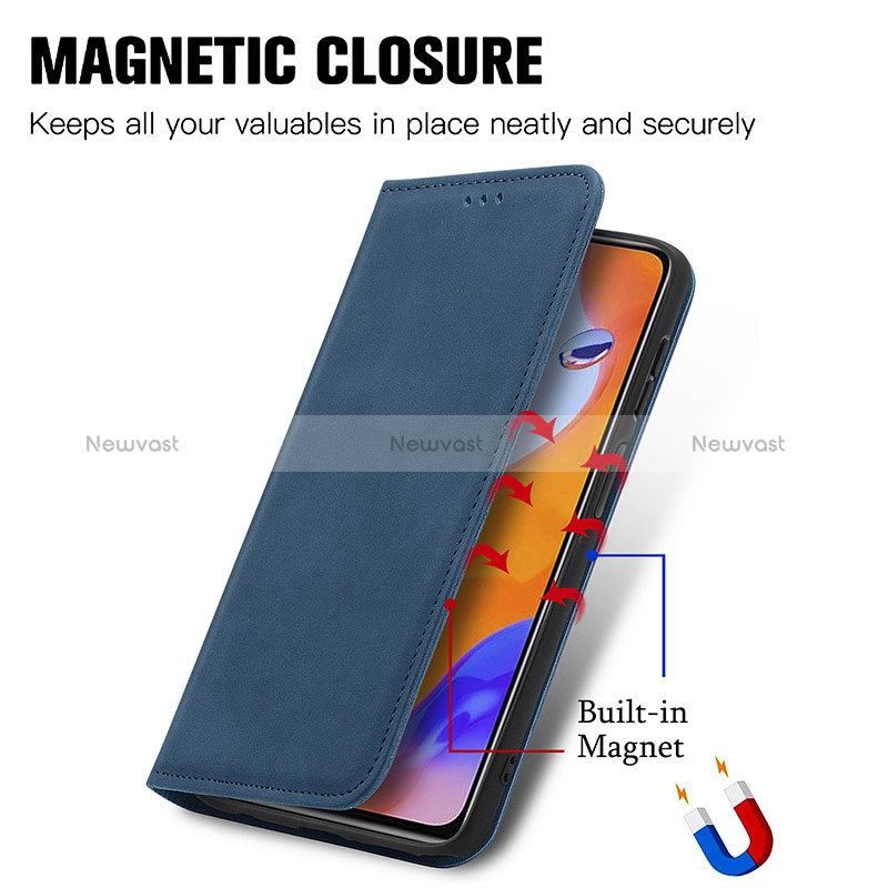 Leather Case Stands Flip Cover Holder S04D for Xiaomi Redmi Note 11 Pro 4G