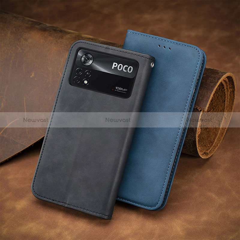 Leather Case Stands Flip Cover Holder S04D for Xiaomi Redmi Note 11E Pro 5G