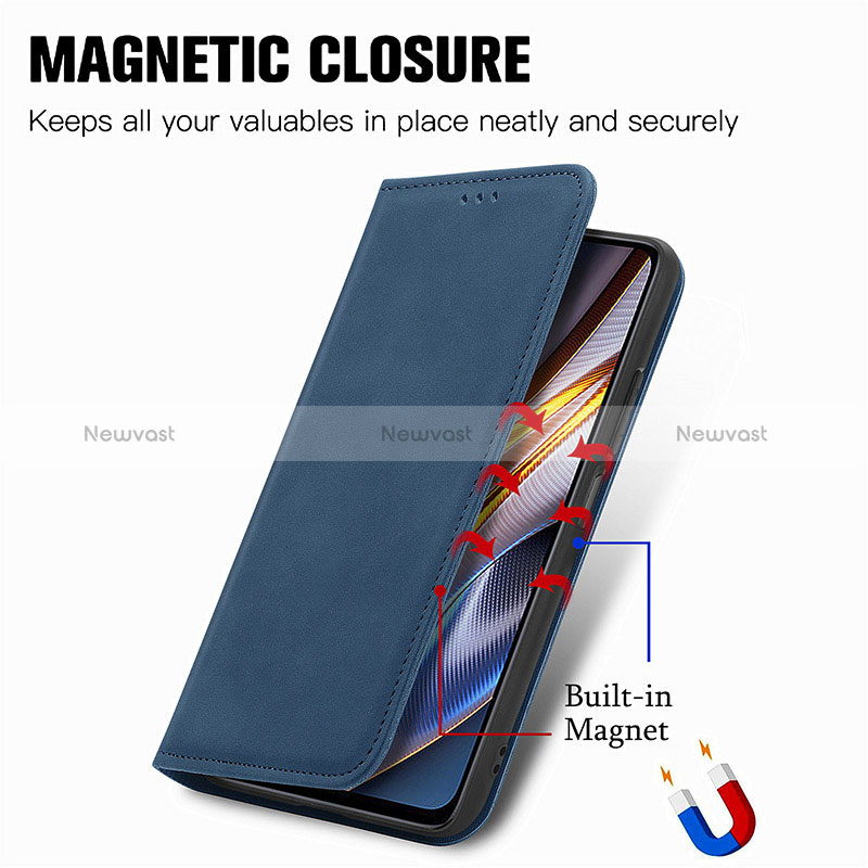 Leather Case Stands Flip Cover Holder S04D for Xiaomi Redmi Note 11T Pro 5G