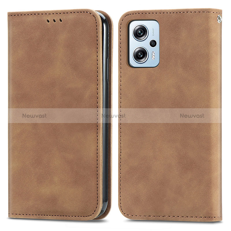 Leather Case Stands Flip Cover Holder S04D for Xiaomi Redmi Note 11T Pro 5G