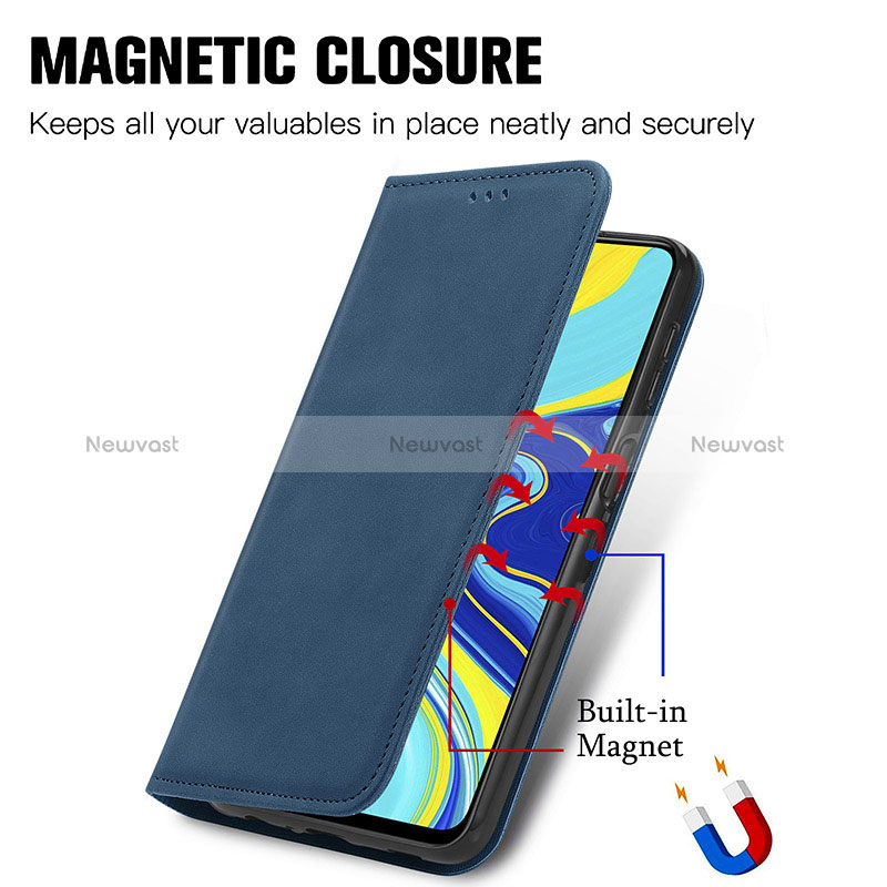 Leather Case Stands Flip Cover Holder S04D for Xiaomi Redmi Note 9S