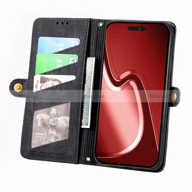 Leather Case Stands Flip Cover Holder S05D for Apple iPhone 16 Pro Max