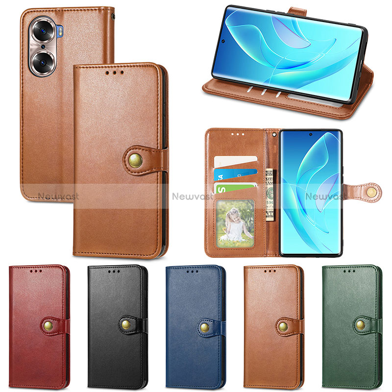 Leather Case Stands Flip Cover Holder S05D for Huawei Honor 60 5G