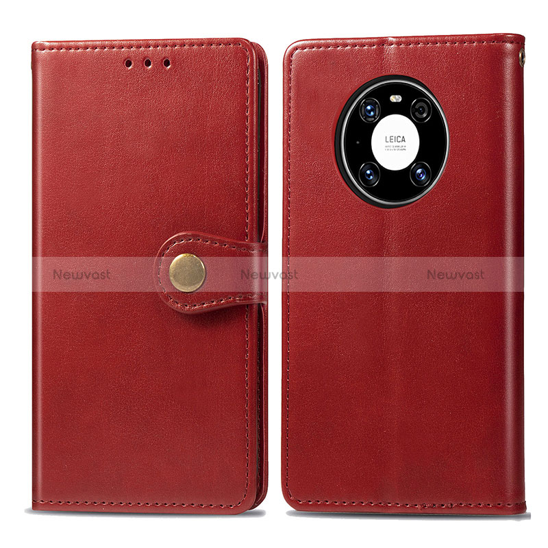 Leather Case Stands Flip Cover Holder S05D for Huawei Mate 40 Pro Red