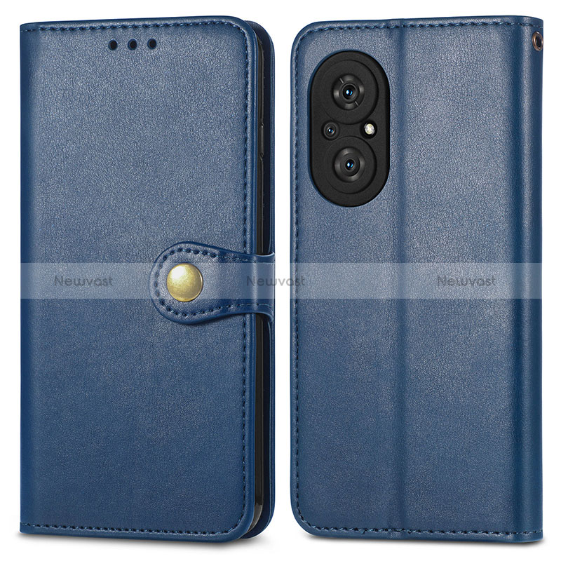 Leather Case Stands Flip Cover Holder S05D for Huawei Nova 9 SE Blue