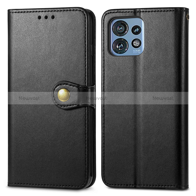 Leather Case Stands Flip Cover Holder S05D for Motorola Moto Edge 40 Pro 5G Black