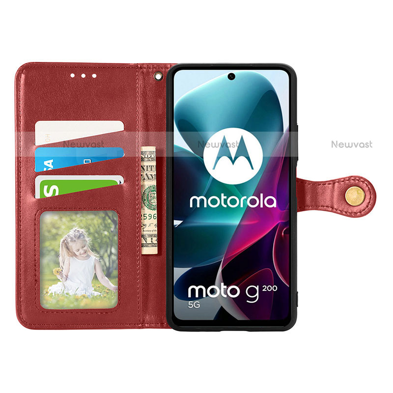 Leather Case Stands Flip Cover Holder S05D for Motorola Moto Edge S30 5G