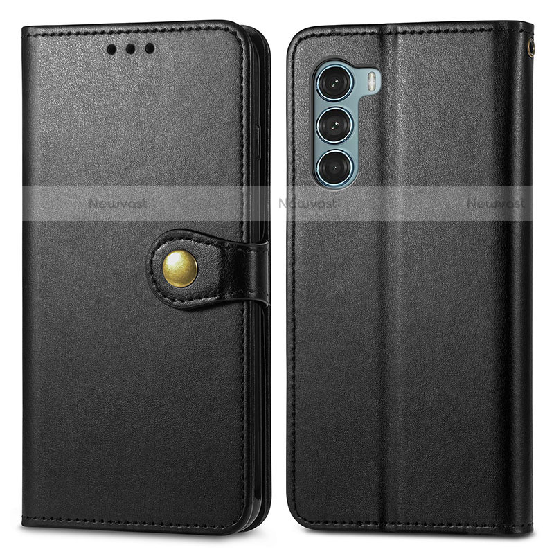 Leather Case Stands Flip Cover Holder S05D for Motorola Moto Edge S30 5G Black