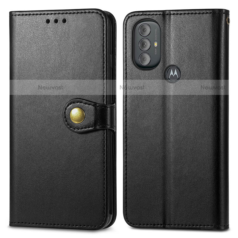 Leather Case Stands Flip Cover Holder S05D for Motorola Moto G Play Gen 2 Black