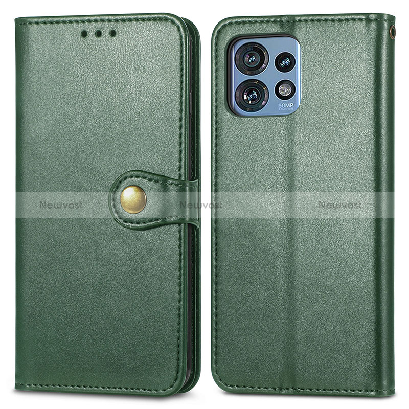 Leather Case Stands Flip Cover Holder S05D for Motorola Moto X40 5G Green