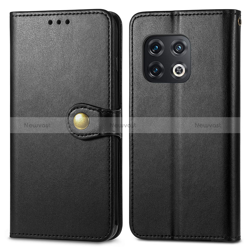 Leather Case Stands Flip Cover Holder S05D for OnePlus 10 Pro 5G Black