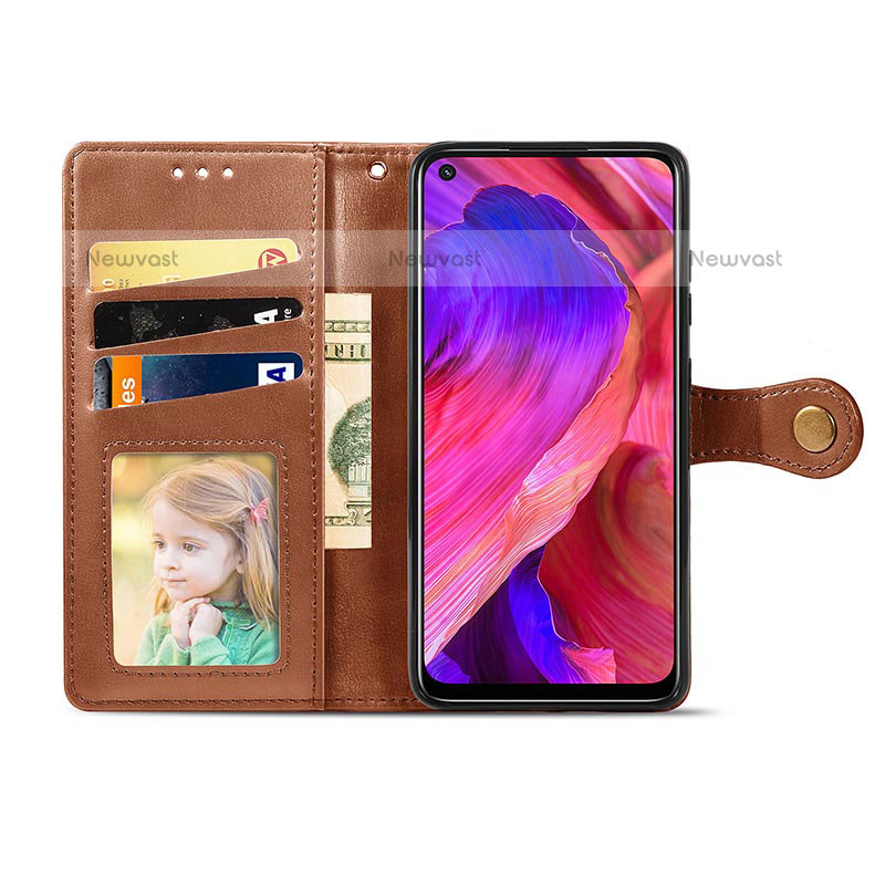 Leather Case Stands Flip Cover Holder S05D for OnePlus Nord N200 5G