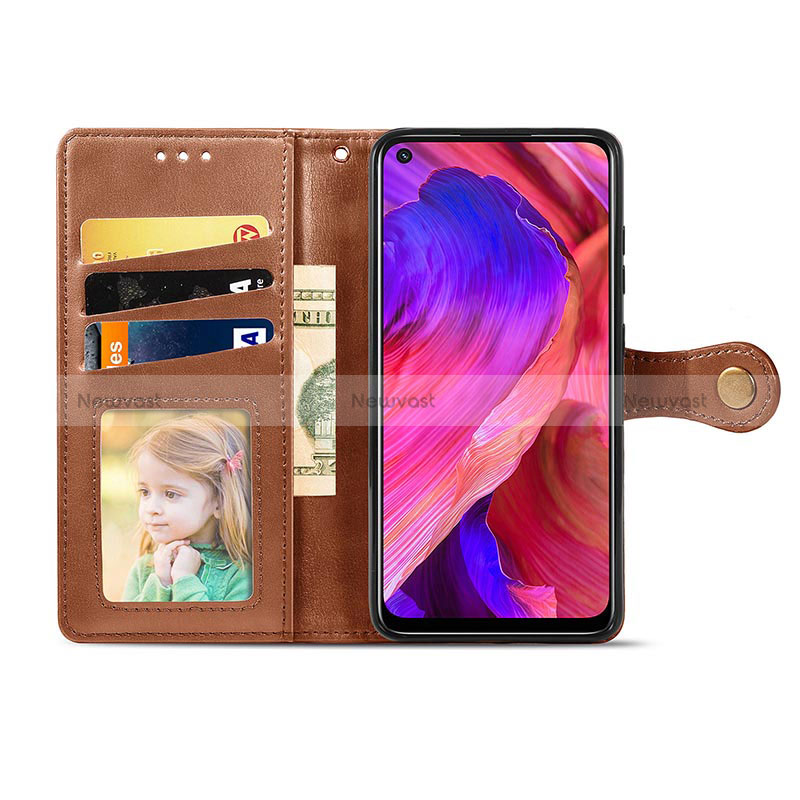 Leather Case Stands Flip Cover Holder S05D for Oppo A54 5G