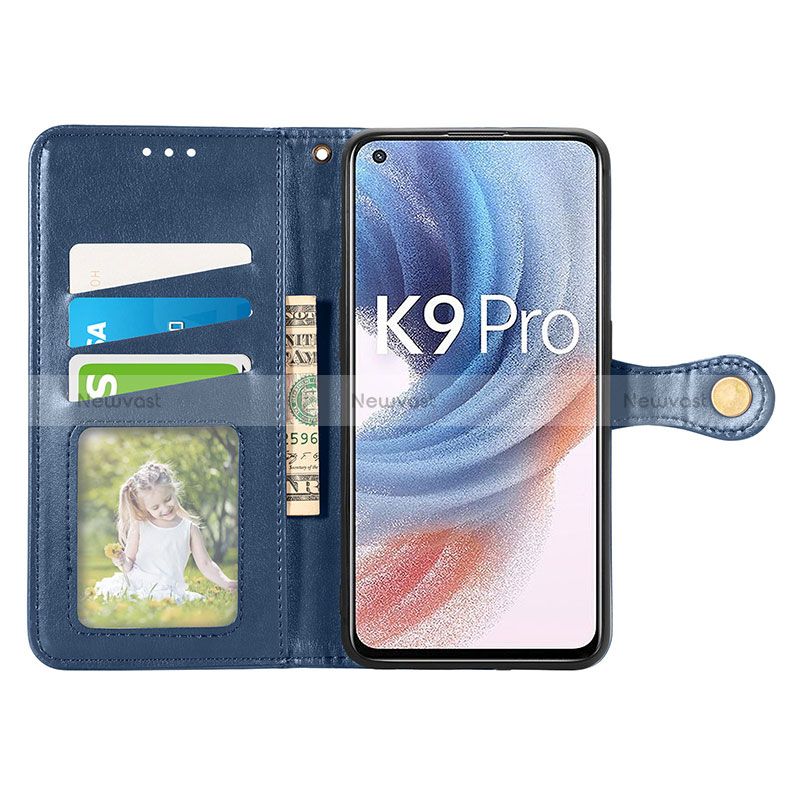 Leather Case Stands Flip Cover Holder S05D for Oppo K9 Pro 5G