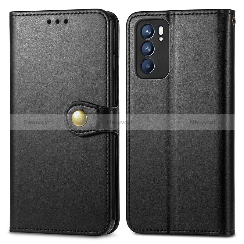 Leather Case Stands Flip Cover Holder S05D for Oppo Reno6 5G