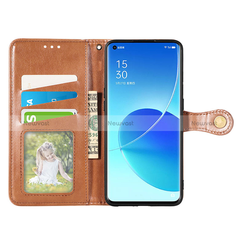 Leather Case Stands Flip Cover Holder S05D for Oppo Reno6 Pro 5G India