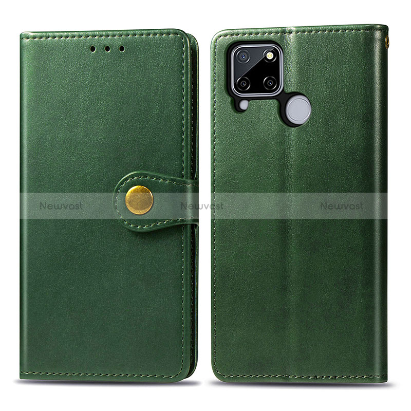 Leather Case Stands Flip Cover Holder S05D for Realme 7i RMX2193 Green