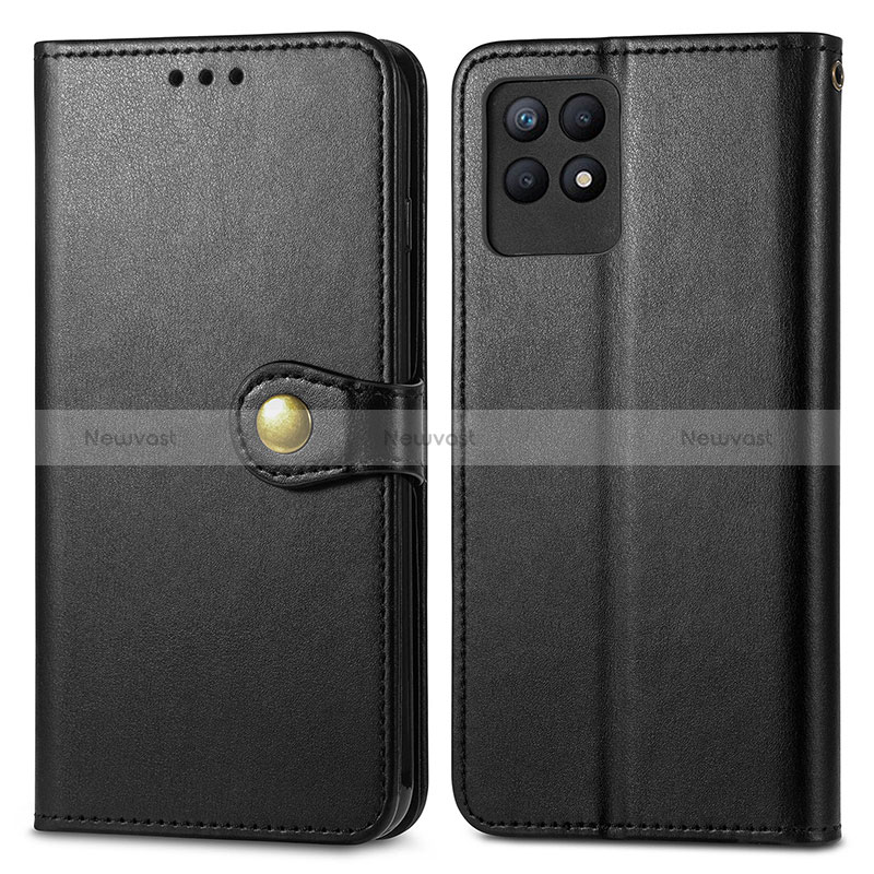 Leather Case Stands Flip Cover Holder S05D for Realme 8i Black