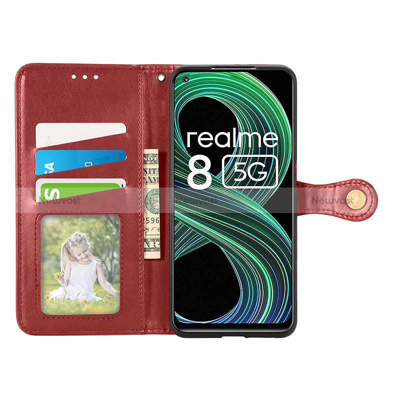 Leather Case Stands Flip Cover Holder S05D for Realme 9 5G India