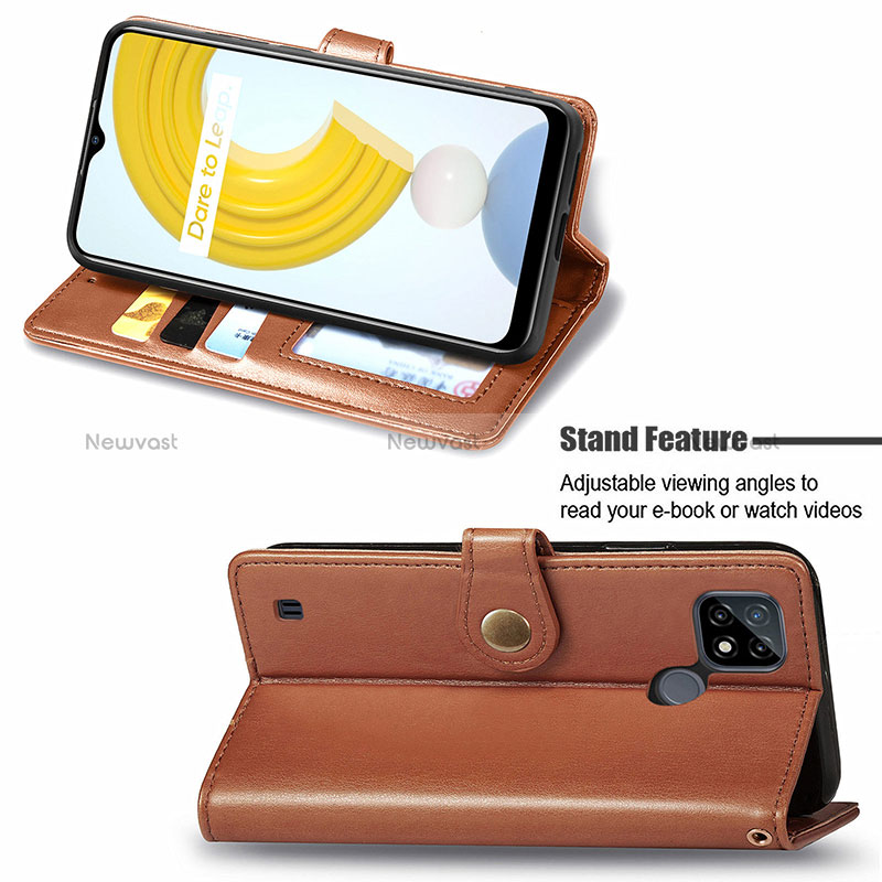 Leather Case Stands Flip Cover Holder S05D for Realme C21