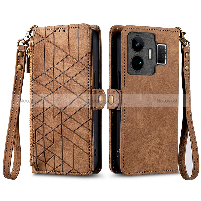 Leather Case Stands Flip Cover Holder S05D for Realme GT Neo5 5G