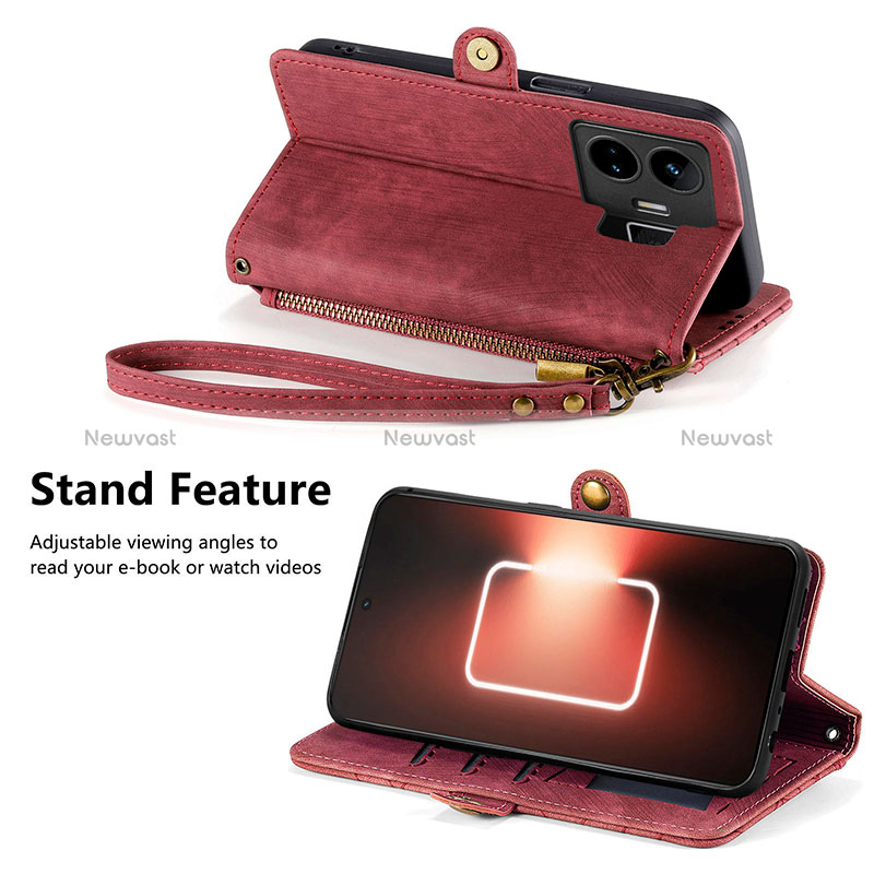 Leather Case Stands Flip Cover Holder S05D for Realme GT Neo5 5G