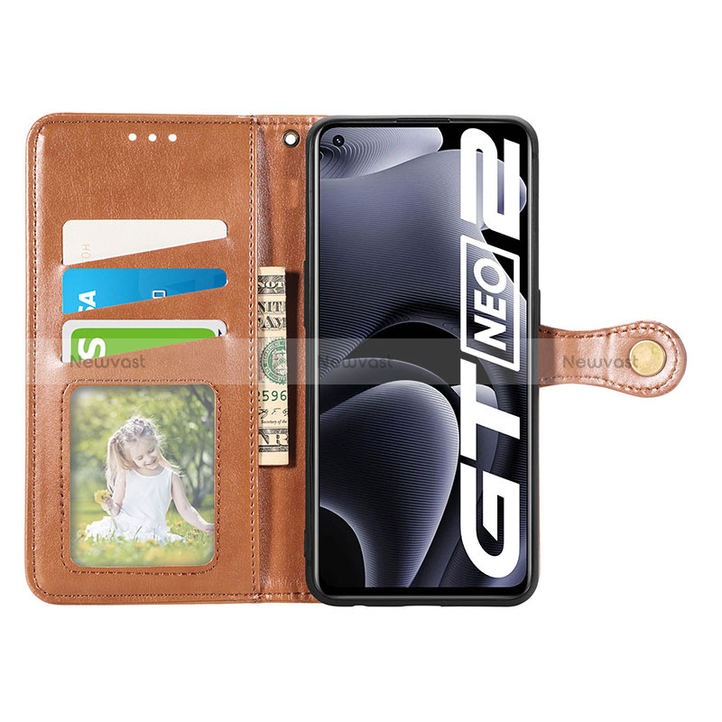 Leather Case Stands Flip Cover Holder S05D for Realme GT2 5G