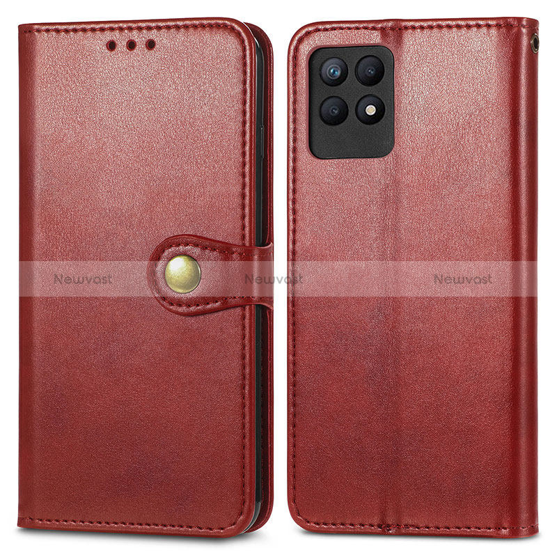 Leather Case Stands Flip Cover Holder S05D for Realme Narzo 50 4G Red