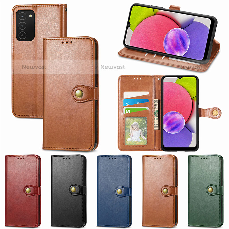 Leather Case Stands Flip Cover Holder S05D for Samsung Galaxy A02s