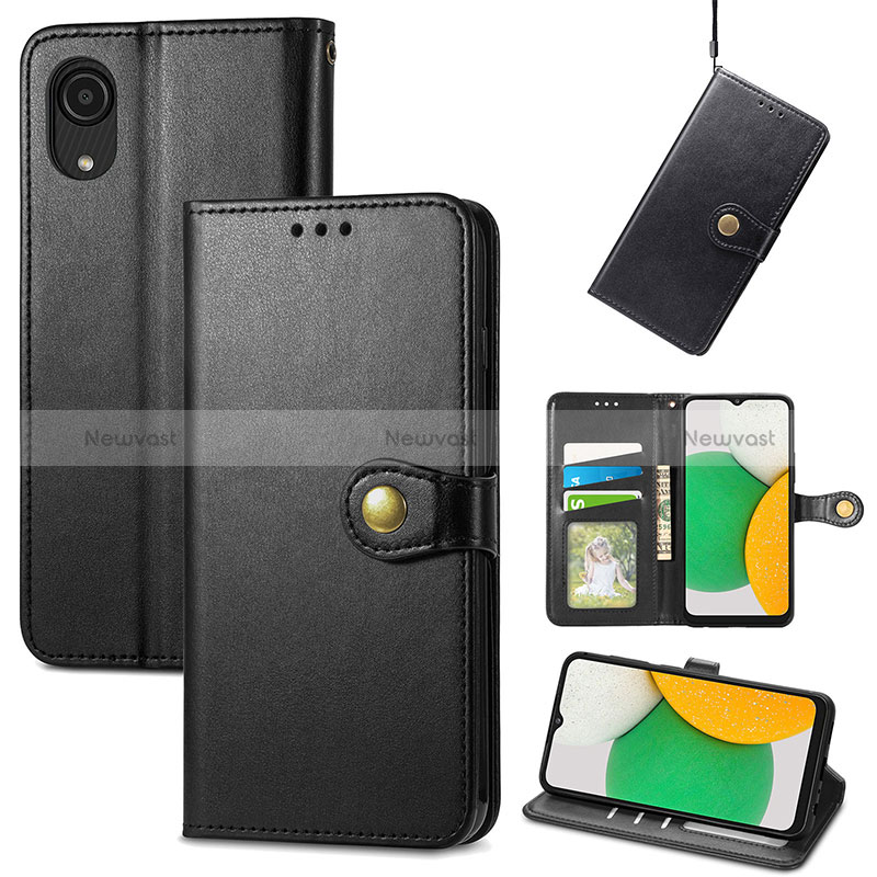 Leather Case Stands Flip Cover Holder S05D for Samsung Galaxy A03 Core