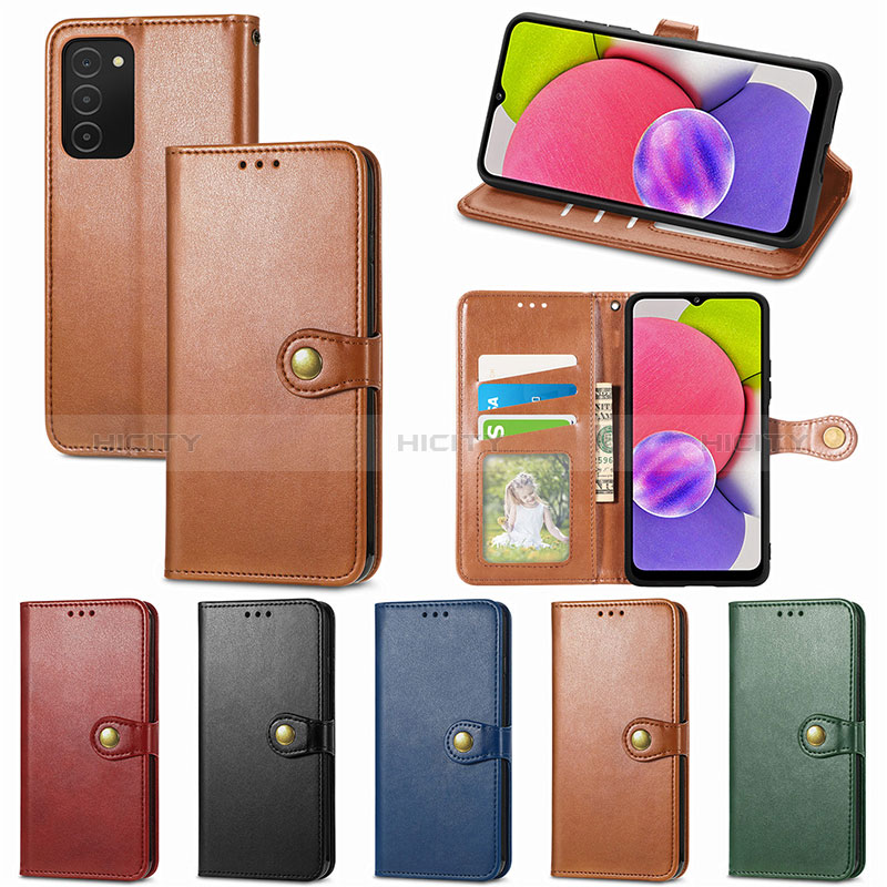 Leather Case Stands Flip Cover Holder S05D for Samsung Galaxy A03s