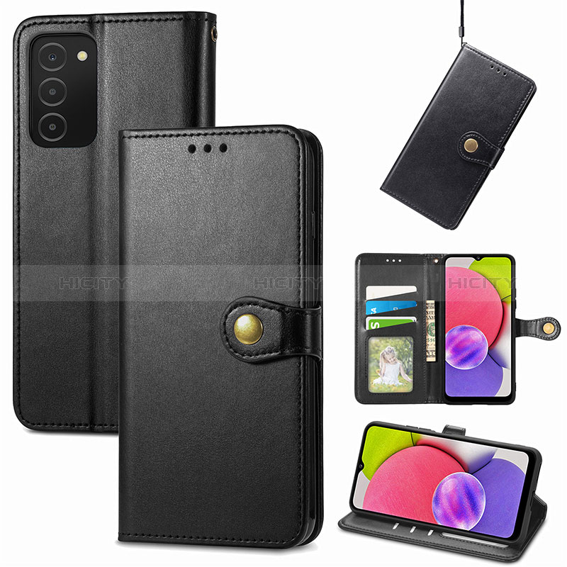 Leather Case Stands Flip Cover Holder S05D for Samsung Galaxy A03s