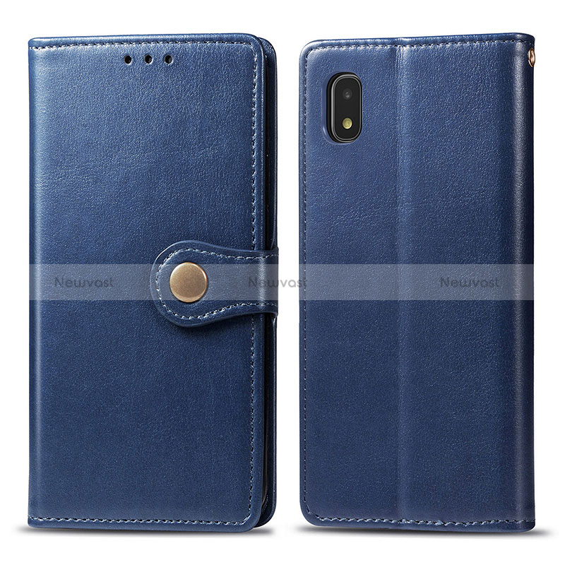 Leather Case Stands Flip Cover Holder S05D for Samsung Galaxy A21 SC-42A Blue