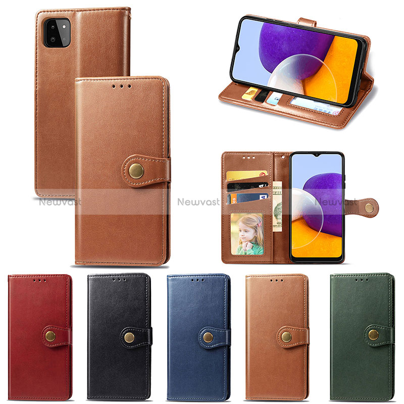 Leather Case Stands Flip Cover Holder S05D for Samsung Galaxy A22 5G