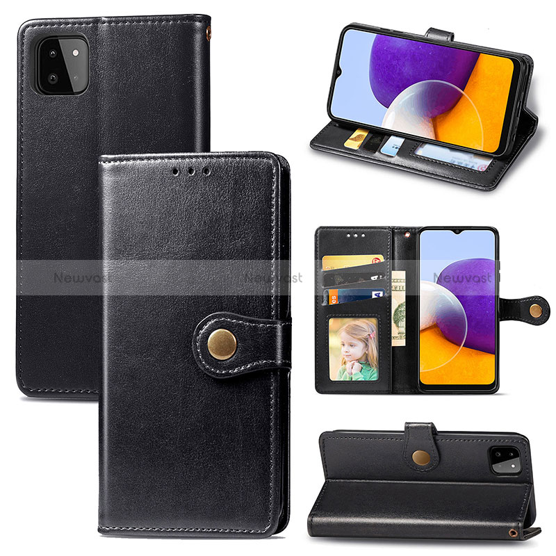 Leather Case Stands Flip Cover Holder S05D for Samsung Galaxy A22 5G