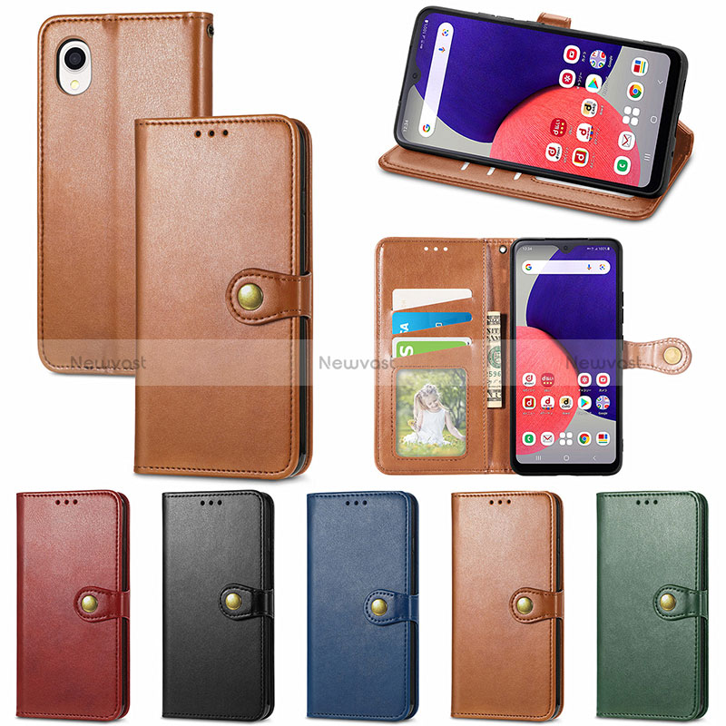 Leather Case Stands Flip Cover Holder S05D for Samsung Galaxy A22 5G SC-56B
