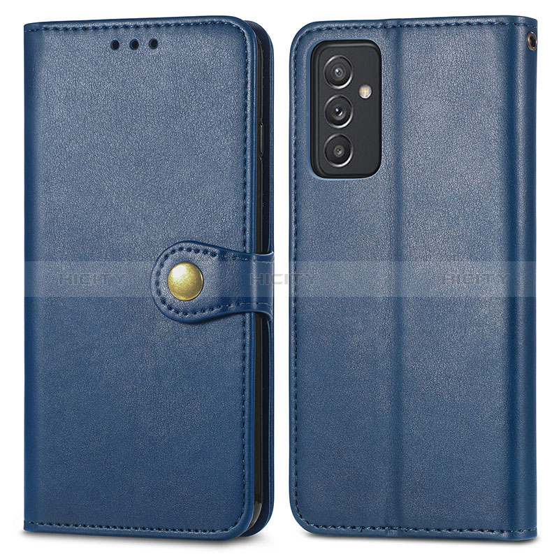 Leather Case Stands Flip Cover Holder S05D for Samsung Galaxy A25 5G Blue