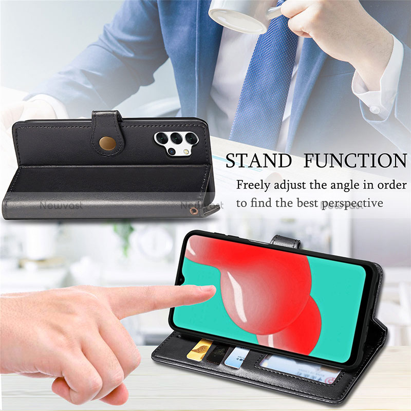 Leather Case Stands Flip Cover Holder S05D for Samsung Galaxy A32 4G